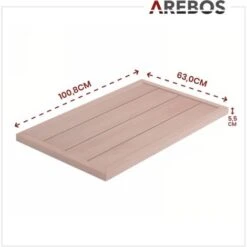 AREBOS Elément De Sol Pour Douche Solaire Ou Piscine I Douche De Jardin 101 X 63 X 5,5 Cm Aspect Bois -Trait Piscine Soldes Magasin 51760868 5