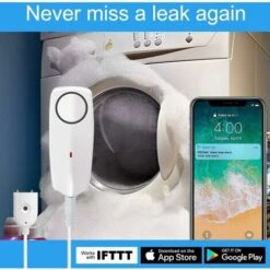 Capteur D'alarme D'eau Avec Détecteur De Fuite WiFi à Bruit Fort Alarme De Fuite De Débordement Leaker De Surveillance à Distance Pour Pompe à Eau Du Sous-Sol Du Chauffe-Eau Macaron -Trait Piscine Soldes Magasin 51761108 4