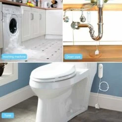 Capteur D'alarme D'eau Avec Détecteur De Fuite WiFi à Bruit Fort Alarme De Fuite De Débordement Leaker De Surveillance à Distance Pour Pompe à Eau Du Sous-Sol Du Chauffe-Eau Macaron -Trait Piscine Soldes Magasin 51761108 5