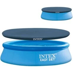 Intex Piscine Familiale Gonflable 244x61cm Piscine D'été Pour Enfants Avec Bache