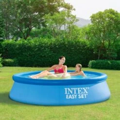 Intex Piscine Familiale Gonflable 244x61cm Piscine D'été Pour Enfants Avec Bache -Trait Piscine Soldes Magasin 53697882 5