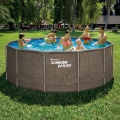 Summer Waves Piscine Tubulaire Rattan ø 3,66x1,22m