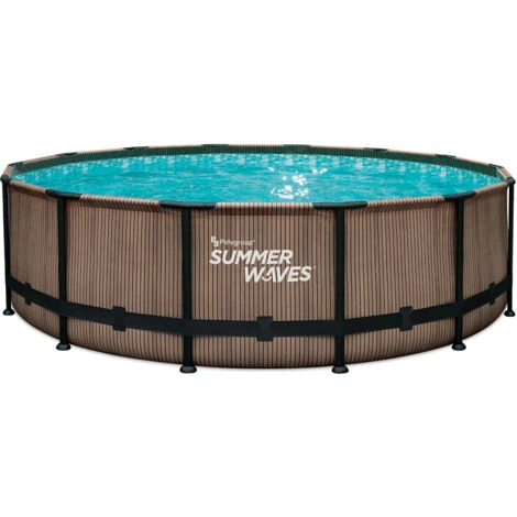 Piscine Tubulaire Teck ø4,27 X1,07m SUMMER WAVES 4 Piscine Tubulaire Teck ø4,27 X1,07m SUMMER WAVES – Image 2