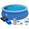 Piscine Hors-Sol Autoportante - Gonflable - 244 X 63 Cm - Avec Pompe - Ensemble Complet -Trait Piscine Soldes Magasin 54331704 1