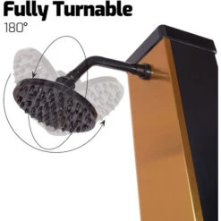Surya Gold - Douche De Jardin Solaire 40L En PVC. Douche à Chauffage Solaire Douche Extérieure Avec Robinetterie En Acier Et Pommeau De Douche Orientable. Couleur Or Et Noir Mat. 9 Surya Gold - Douche De Jardin Solaire 40L En PVC. Douche à Chauffage Solaire Douche Extérieure Avec Robinetterie En Acier Et Pommeau De Douche Orientable. Couleur Or Et Noir Mat. -Trait Piscine Soldes Magasin 54463433 3