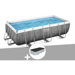 Kit Piscine Tubulaire Rectangulaire Bestway Power Steel 4,04 X 2,01 X 1,00 M + Bâche De Protection