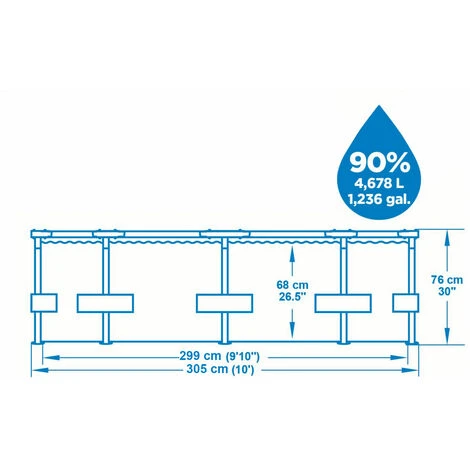 Piscine Hors-sol Tubulaire Bestway Steel Pro Max 305x76 Cm Épurateur à Cartouche De 1 249 L/H 7 Piscine Hors-sol Tubulaire Bestway Steel Pro Max 305x76 Cm Épurateur à Cartouche De 1 249 L/H – Image 5