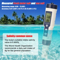 Testeur Combiné Multi-paramètres Professionnel 5 En 1 PH/EC/TDS/salinité/thermomètre Testeur Multifonction Numérique Testeur De Qualité De L'eau -Trait Piscine Soldes Magasin 55764347 5