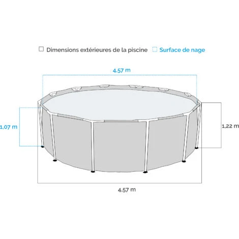 Piscine Tubulaire INTEX Metal Frame - Ronde - 457x122cm 5 Piscine Tubulaire INTEX Metal Frame - Ronde - 457x122cm – Image 3