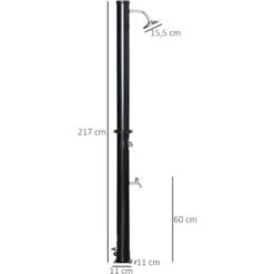 OUTSUNNY Douche Solaire D'extérieur Réservoir 20L Pression Max. 3,5 Bar - Mitigeur, Grand Pommeau Orientable, Robinet à Pieds - PVC ABS Noir 9 OUTSUNNY Douche Solaire D'extérieur Réservoir 20L Pression Max. 3,5 Bar - Mitigeur, Grand Pommeau Orientable, Robinet à Pieds - PVC ABS Noir -Trait Piscine Soldes Magasin 56390867 3