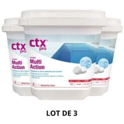 Produit D'entretien Piscine - CTX 393 - Multi Action 250 G - 5 Kg - 3x5 Kg De CTX