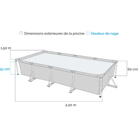 Piscine Tubulaire INTEX Metal Frame Junior - 220x160x65cm 4 Piscine Tubulaire INTEX Metal Frame Junior - 220x160x65cm – Image 2