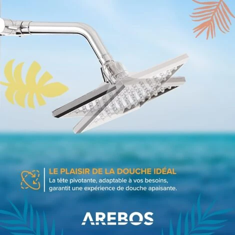 AREBOS Douche Solaire 40L Avec Couvercle Avec Thermomètre Intégré Noir Pommeau De Douche Pivotant Douchette Mobile Douche De Pied 6 AREBOS Douche Solaire 40L Avec Couvercle Avec Thermomètre Intégré Noir Pommeau De Douche Pivotant Douchette Mobile Douche De Pied – Image 4