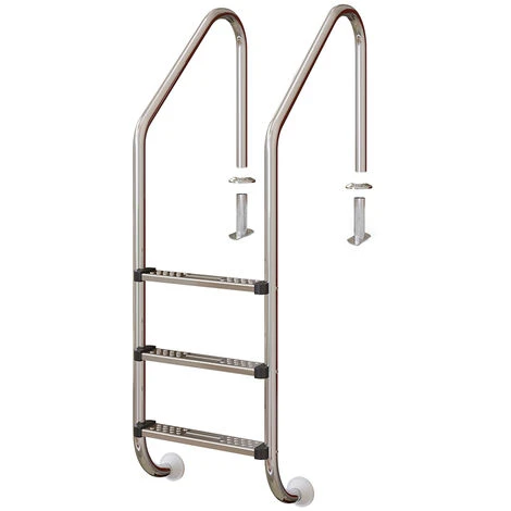 Échelle De Piscine Acier Inoxydable Brillant Avec 3 Barreaux 3 Échelle De Piscine Acier Inoxydable Brillant Avec 3 Barreaux