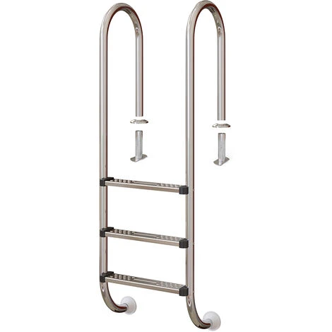 Échelle De Piscine Acier Inoxydable Brillant Avec 3 Barreaux 3 Échelle De Piscine Acier Inoxydable Brillant Avec 3 Barreaux
