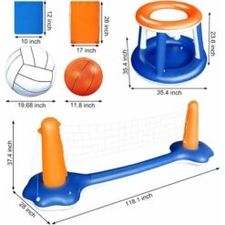 ZOLGINAH Ensemble De Volley-Ball Gonflable - Volleyball Gonflable Piscine Toy Avec Basket-Ball Hoop Volley-Ball Filet Deux Balles Jeu De Natation Pour Enfants Adultes… 8 ZOLGINAH Ensemble De Volley-Ball Gonflable - Volleyball Gonflable Piscine Toy Avec Basket-Ball Hoop Volley-Ball Filet Deux Balles Jeu De Natation Pour Enfants Adultes… -Trait Piscine Soldes Magasin 59345069 2