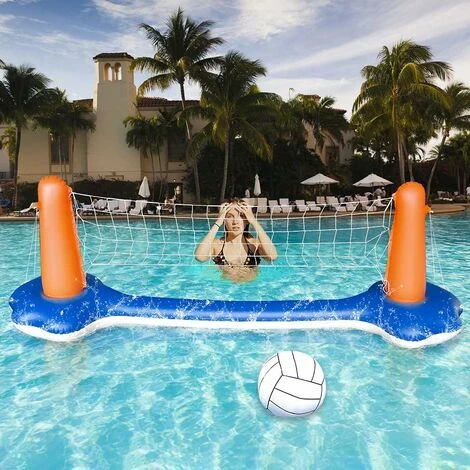 ZOLGINAH Ensemble De Volley-Ball Gonflable - Volleyball Gonflable Piscine Toy Avec Basket-Ball Hoop Volley-Ball Filet Deux Balles Jeu De Natation Pour Enfants Adultes… 7 ZOLGINAH Ensemble De Volley-Ball Gonflable - Volleyball Gonflable Piscine Toy Avec Basket-Ball Hoop Volley-Ball Filet Deux Balles Jeu De Natation Pour Enfants Adultes… – Image 5