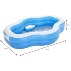 Piscine Gonflable Pour Enfants Bestway 270x198x51 Cm Bleu Avec Fenêtre Transparente Plus De 6 Ans -Trait Piscine Soldes Magasin 61551448 4