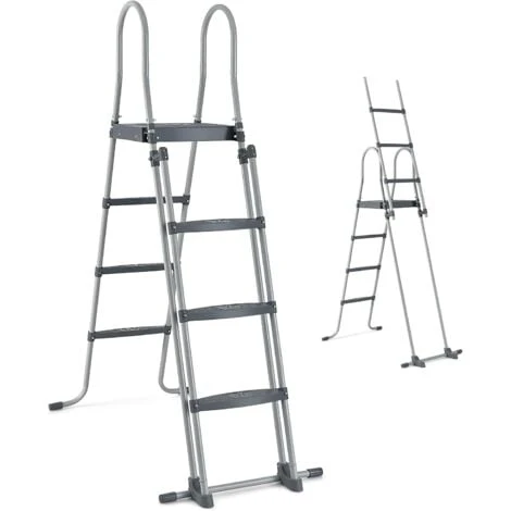 RELAX4LIFE Échelle De Piscine Hors Sol Avec Structure Acier Hauteur 122cm, Patins Antidérapants Sur 6 Pédales, Échelle Double Sécurité Pour Piscine Avec Plate-Forme Amovible 3 RELAX4LIFE Échelle De Piscine Hors Sol Avec Structure Acier Hauteur 122cm, Patins Antidérapants Sur 6 Pédales, Échelle Double Sécurité Pour Piscine Avec Plate-Forme Amovible