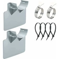 2 Supports De Tuyau De Piscine, Pour Tuyaux De 30 Mm à 38 Mm, Résistant Aux Ruptures, Déchirures, Crevaisons(Gris)