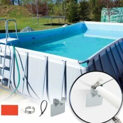 2 Supports De Tuyau De Piscine, Pour Tuyaux De 30 Mm à 38 Mm, Résistant Aux Ruptures, Déchirures, Crevaisons(Gris) -Trait Piscine Soldes Magasin 65039818 4