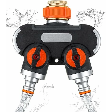 Distributeur D'eau à 2 Voies Distributeur D'eau 3/4 Et 1/2 Avec Adaptateur De Robinet Pour Minuterie D'arrosage De Jardin Et Tuyau D'arrosage, Débit D'eau Réglable Et Verrouillable 3 Distributeur D'eau à 2 Voies Distributeur D'eau 3/4 Et 1/2 Avec Adaptateur De Robinet Pour Minuterie D'arrosage De Jardin Et Tuyau D'arrosage, Débit D'eau Réglable Et Verrouillable