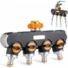 Distributeur D'eau à 4 Voies, Distributeur D'eau 3/4 Et 1/2 Avec Adaptateur Pour Robinet De Tuyau D'arrosage Et Minuterie D'eau, Débit D'eau Réglable Et Verrouillable Pour L'irrigation Du Jardin Laver 2 Distributeur D'eau à 4 Voies, Distributeur D'eau 3/4 Et 1/2 Avec Adaptateur Pour Robinet De Tuyau D'arrosage Et Minuterie D'eau, Débit D'eau Réglable Et Verrouillable Pour L'irrigation Du Jardin Laver -Trait Piscine Soldes Magasin 66859477 1