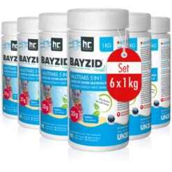 6 X 1 Kg Bayzid Pastilles De Chlore Multifonction 20g 5 En 1