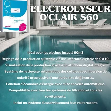 Electrolyseur Au Sel O'clair S60 Pour Piscines Jusqu'à 60m3 5 Electrolyseur Au Sel O'clair S60 Pour Piscines Jusqu'à 60m3 – Image 3