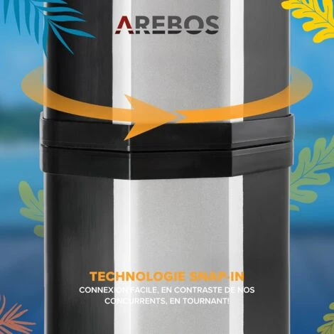 AREBOS Douche Solaire 35 Litres 216cm INCL. Capot De Protection Avec Thermomètre Intégré Douche De Jardin 6 AREBOS Douche Solaire 35 Litres 216cm INCL. Capot De Protection Avec Thermomètre Intégré Douche De Jardin – Image 4