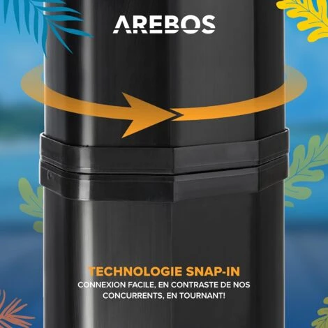 AREBOS Douche Solaire 35 Litres 216cm Incl. Capot De Protection Avec Thermomètre Intégré Pommeau De Douche Rond 6 AREBOS Douche Solaire 35 Litres 216cm Incl. Capot De Protection Avec Thermomètre Intégré Pommeau De Douche Rond – Image 4