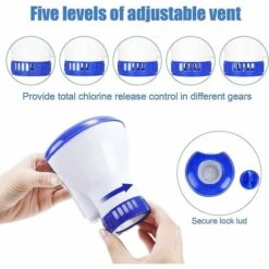 Diffuseur Chlore Piscine Avec Thermomètre,Flotteur Piscine Chlore,Diffuseur Piscine Chlore Flottant,Distributeur Chlore Piscine,Distributeur De Produits Chimiques Pour Piscine, Étang -Trait Piscine Soldes Magasin 78178438 5