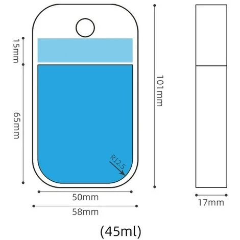 45ml Portable Mini Parfum Rechargeable Désinfectant Pour Les Mains Bouteille D'alcool Avec Vaporisateur Parfum Pompe Vide Cosmétique Récipient 1pcs (Bleu) 4 45ml Portable Mini Parfum Rechargeable Désinfectant Pour Les Mains Bouteille D'alcool Avec Vaporisateur Parfum Pompe Vide Cosmétique Récipient 1pcs (Bleu) – Image 2