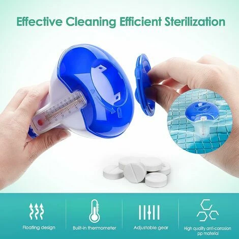Distributeur De Chlore Flottant, Doseur De Chlore Automatique, Doseur Flottant Spa, Diffuseur De Chlore, Distributeur De Produits Chimiques Pour Piscine (avec Thermomètre) 5 Distributeur De Chlore Flottant, Doseur De Chlore Automatique, Doseur Flottant Spa, Diffuseur De Chlore, Distributeur De Produits Chimiques Pour Piscine (avec Thermomètre) – Image 3