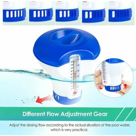 Distributeur De Chlore Flottant, Doseur De Chlore Automatique, Doseur Flottant Spa, Diffuseur De Chlore, Distributeur De Produits Chimiques Pour Piscine (avec Thermomètre) 6 Distributeur De Chlore Flottant, Doseur De Chlore Automatique, Doseur Flottant Spa, Diffuseur De Chlore, Distributeur De Produits Chimiques Pour Piscine (avec Thermomètre) – Image 4