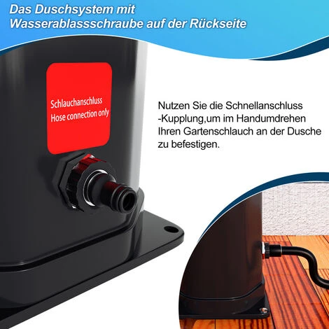 SWANEW Douche Solaire Avec Pomme De Douche à Pied Douche De Jardin Douche Extérieure 35L (avec Couvercle De Protection) 7 SWANEW Douche Solaire Avec Pomme De Douche à Pied Douche De Jardin Douche Extérieure 35L (avec Couvercle De Protection) – Image 5