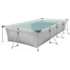 Piscine Hors Sol Tubulaire. Rectangulaire Grise 4x2 Avec Pompe De Filtration Et Armature En Acier -Trait Piscine Soldes Magasin 82079906 1