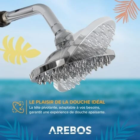 AREBOS Douche Solaire 60 L Avec Douchette & Thermomètre Jusqu'à 60°C Douche De PiscineHousse De Protection Incluse Noir 5 AREBOS Douche Solaire 60 L Avec Douchette & Thermomètre Jusqu'à 60°C Douche De PiscineHousse De Protection Incluse Noir – Image 3