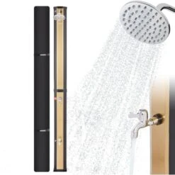 AREBOS Douche Solaire 35 L Avec Thermomètre Intégré & Douche De Pied Pommeau De Douche Rond Température De L'eau Jusqu'à 60°C