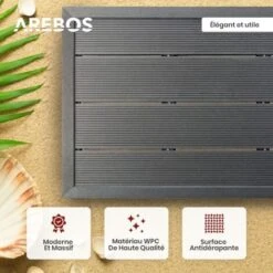 AREBOS Douche Solaire 60 L Avec Douchette & Thermomètre Température De L'eau Jusqu'à 60°C Pommeau De Douche Rond Anthracite 9 AREBOS Douche Solaire 60 L Avec Douchette & Thermomètre Température De L'eau Jusqu'à 60°C Pommeau De Douche Rond Anthracite -Trait Piscine Soldes Magasin 82213454 3