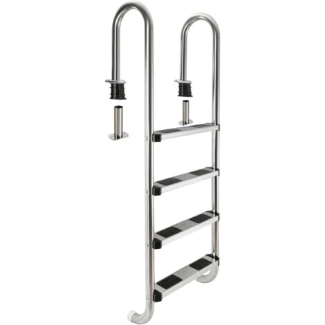 AREBOS Échelle De Piscine Échelle De Securité 4 Marches Acier Inoxydable 3 AREBOS Échelle De Piscine Échelle De Securité 4 Marches Acier Inoxydable