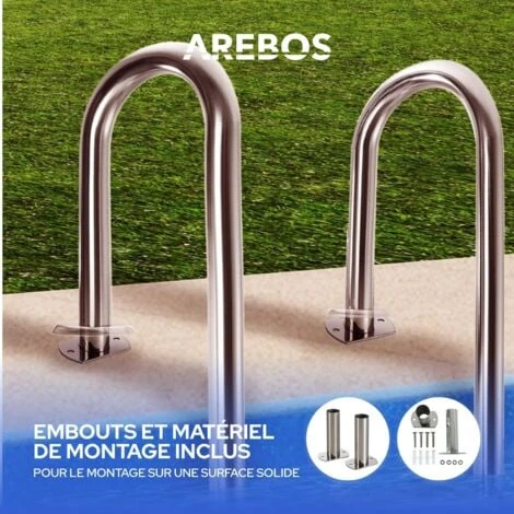 AREBOS Échelle De Piscine Échelle De Securité 4 Marches Acier Inoxydable 6 AREBOS Échelle De Piscine Échelle De Securité 4 Marches Acier Inoxydable – Image 4