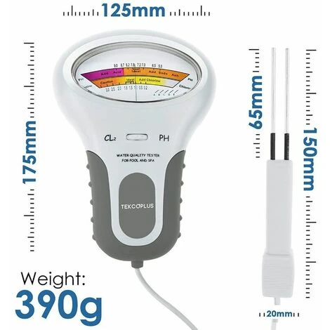 Analyseur De Qualité De L'eau, Testeur Numérique De Chlore Et De PH Cl2 Pour Piscines, Analyseur De Qualité De L'eau De Spa Avec Sonde Pour Piscines Ou Spas De Taille Domestique, 1 Pile Alcaline AA (1 6 Analyseur De Qualité De L'eau, Testeur Numérique De Chlore Et De PH Cl2 Pour Piscines, Analyseur De Qualité De L'eau De Spa Avec Sonde Pour Piscines Ou Spas De Taille Domestique, 1 Pile Alcaline AA (1 – Image 4