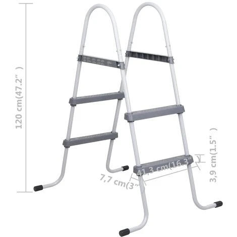 Échelle De Piscine Gris 84 Cm Acier VidaXL 5 Échelle De Piscine Gris 84 Cm Acier VidaXL – Image 3
