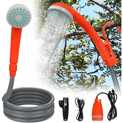 AUFUN Batterie De Camping En Plein Air Avec Douchette, Batterie Rechargeable, Câble De Chargement USB, Pour La Randonnée, Les Voyages, Le Jardin 3 AUFUN Batterie De Camping En Plein Air Avec Douchette, Batterie Rechargeable, Câble De Chargement USB, Pour La Randonnée, Les Voyages, Le Jardin