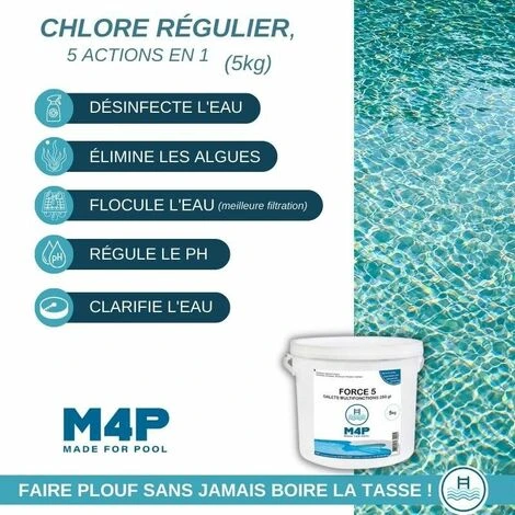 Chlore 5 Actions Galets 250g - MADE FOR POOL - 5kg 4 Chlore 5 Actions Galets 250g - MADE FOR POOL - 5kg â Image 2