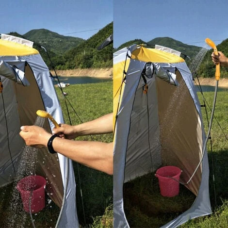 AUFUN 12 V Douche De Camping Portable Avec Pompe Submersible équipée D'un Tuyau De 2 M Et D'un Adaptateur De Câble D'alimentation Douche Pour Camping 5 AUFUN 12 V Douche De Camping Portable Avec Pompe Submersible équipée D'un Tuyau De 2 M Et D'un Adaptateur De Câble D'alimentation Douche Pour Camping – Image 3