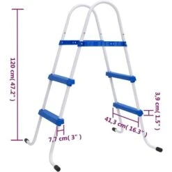 Elegant-Stil Échelle De Piscine Bleu Et Blanc 84 Cm Acier,pour Salon/Jardin,Montage Facile,5,82 Kg -Trait Piscine Soldes Magasin 87476655 5