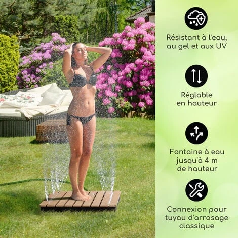 Blumfeldt Cool Breeze - Douche De Jardin, Douche De Camping, WPC, Aluminium, Aspect Bois, Poignée De Transport, Douche De Jardin Extérieure, Carrée Noire 4 Blumfeldt Cool Breeze - Douche De Jardin, Douche De Camping, WPC, Aluminium, Aspect Bois, Poignée De Transport, Douche De Jardin Extérieure, Carrée Noire – Image 2