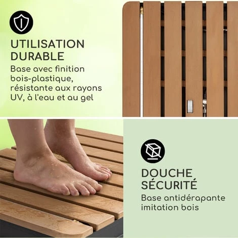 Blumfeldt Cool Breeze - Douche De Jardin, Douche De Camping, WPC, Aluminium, Aspect Bois, Poignée De Transport, Douche De Jardin Extérieure, Carrée Noire 5 Blumfeldt Cool Breeze - Douche De Jardin, Douche De Camping, WPC, Aluminium, Aspect Bois, Poignée De Transport, Douche De Jardin Extérieure, Carrée Noire – Image 3